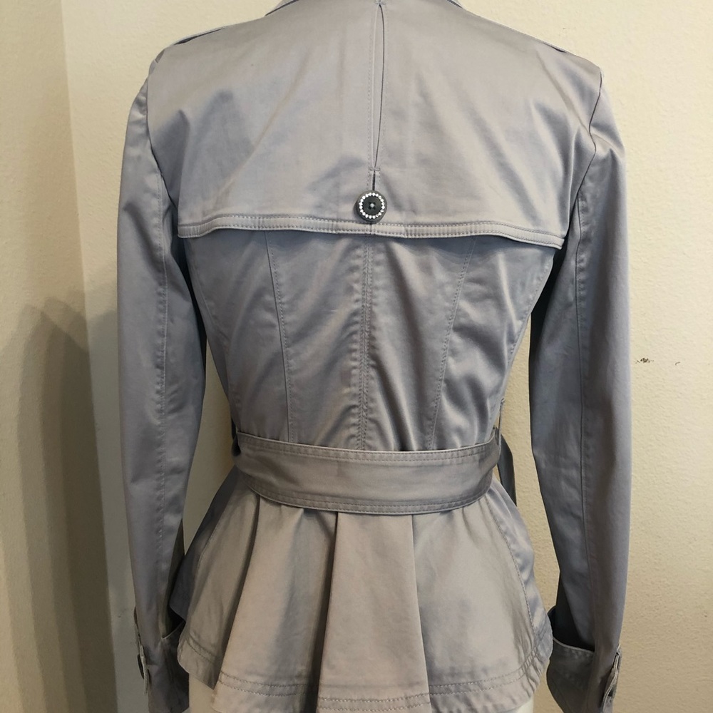 Sateen Grey Jacket w Rhinestone Buttons - Picture 5 of 8